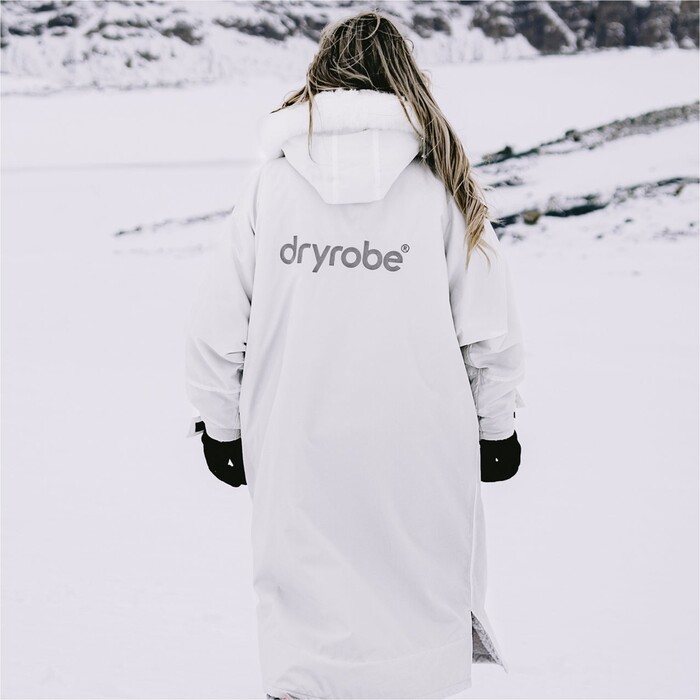 2024 Dryrobe Adulto Advance Cambio De Manga Largo Robe LS-DA-WHT-GRY - White / Grey